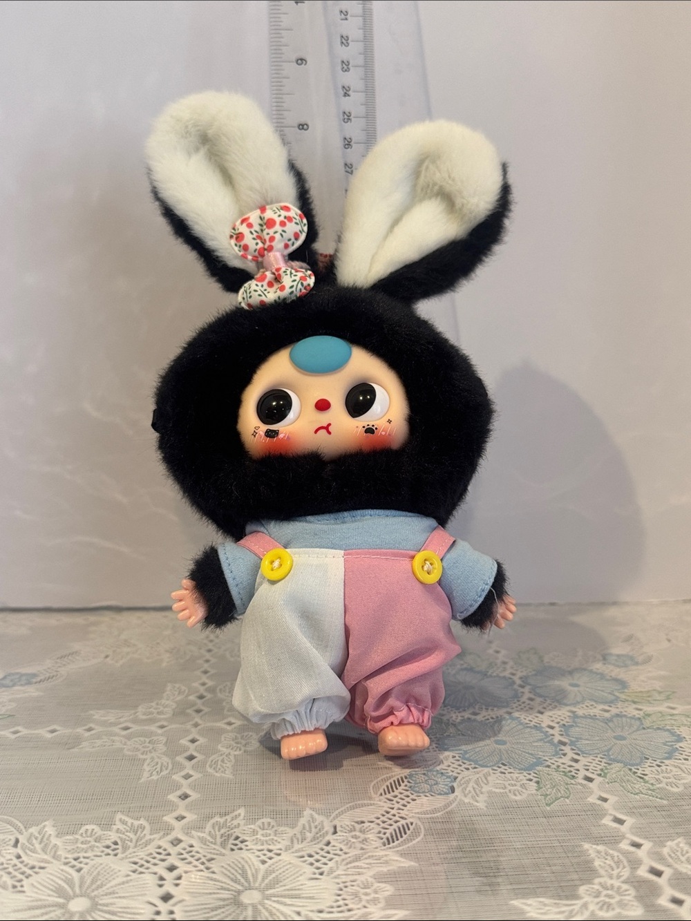 Baby Three Bunny Plush Keychain